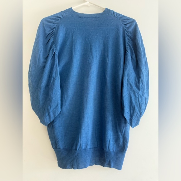 Stella McCartney Wool And silk Blend Ruched Sleeves Sweater Blouse Size 38 US8 - Picture 2 of 5